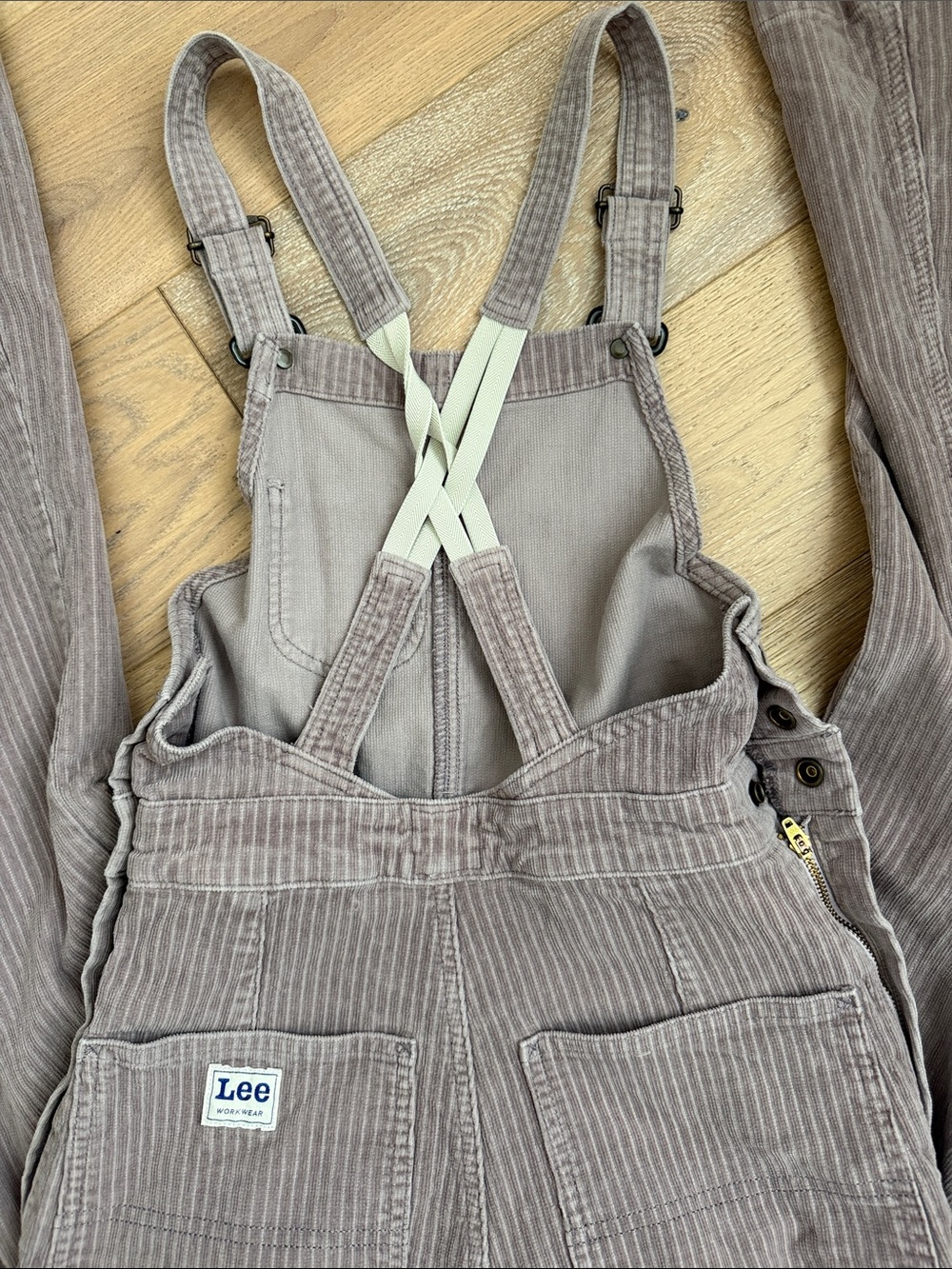 Lee Corduroy Flared Overalls - Taupe - Picture 5 of 7